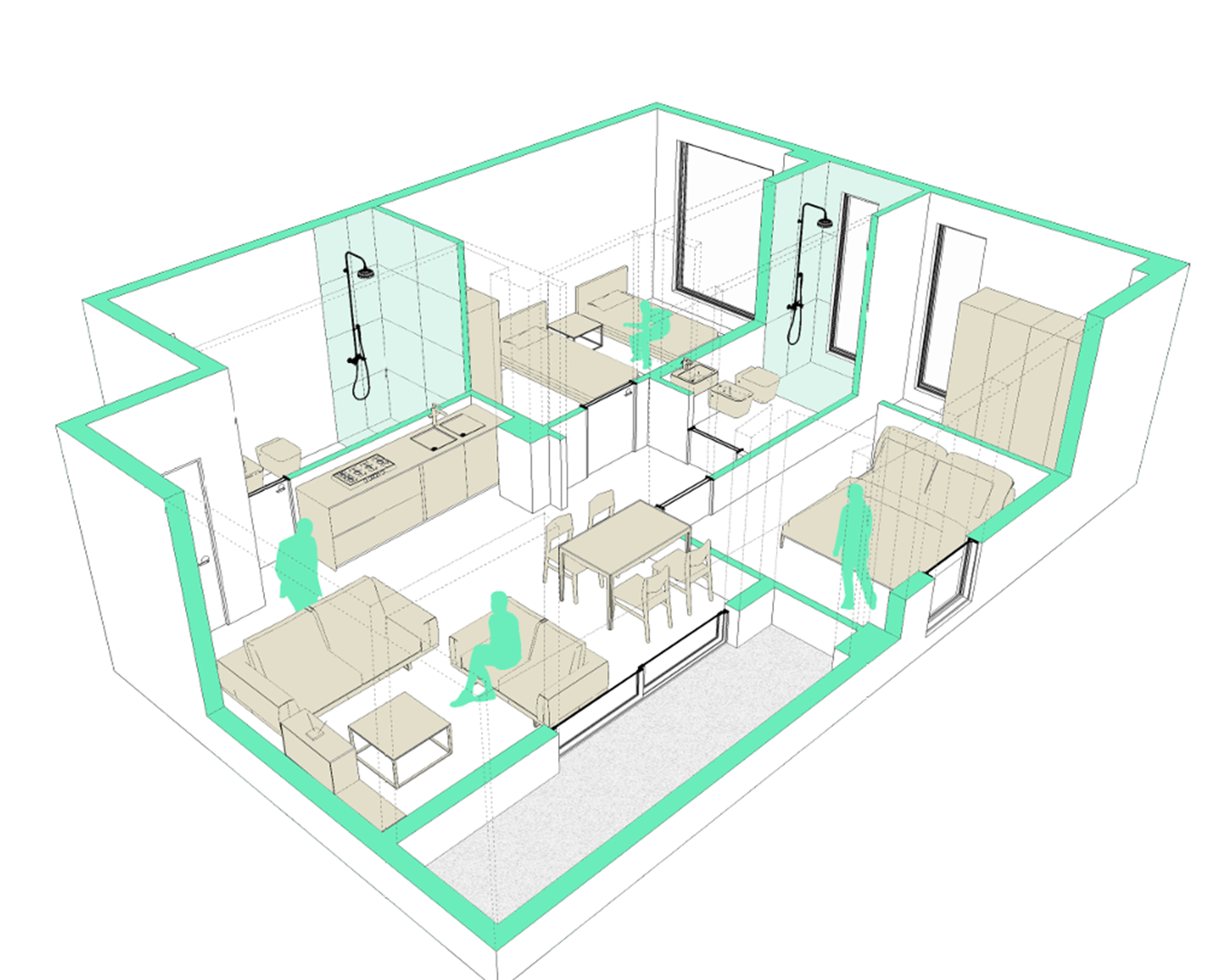 2+1 Apartment Layout