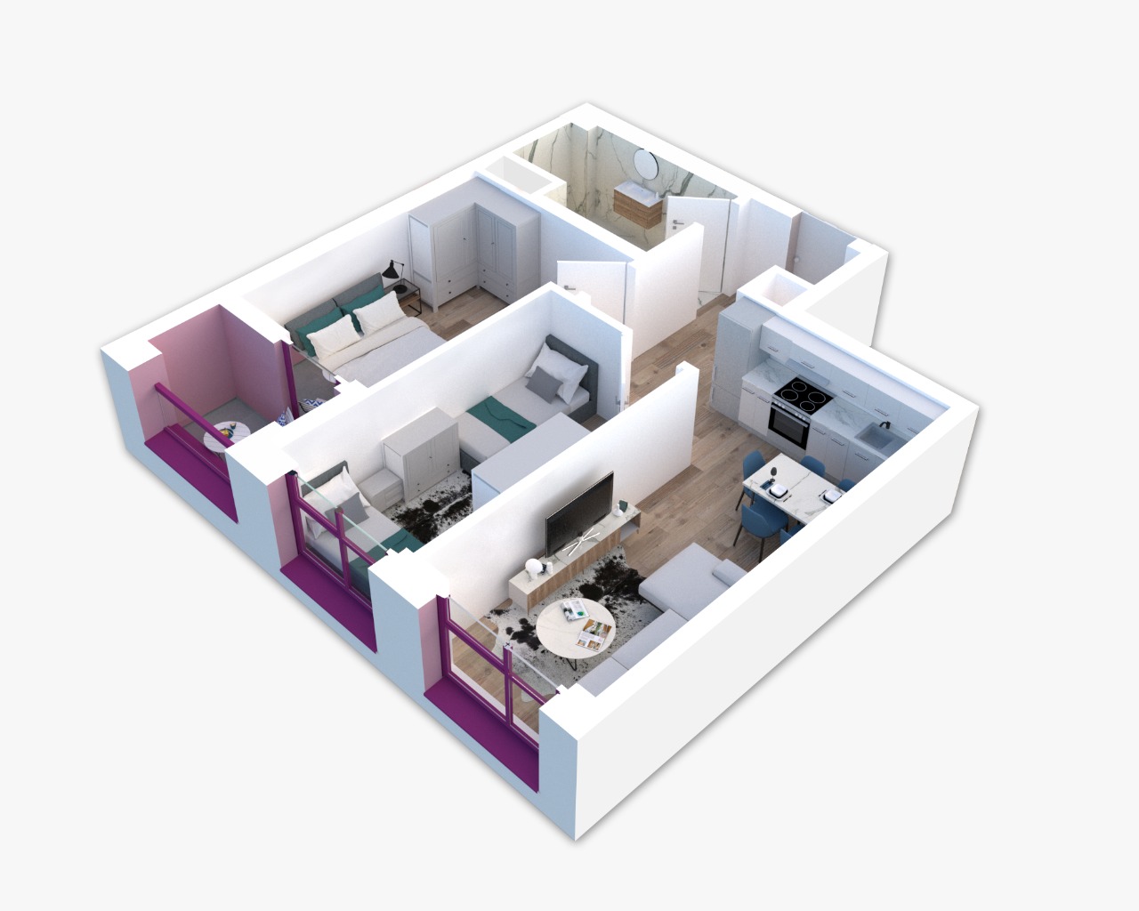 Shitet apartament 2+1 ne kompleksin Mangalem21