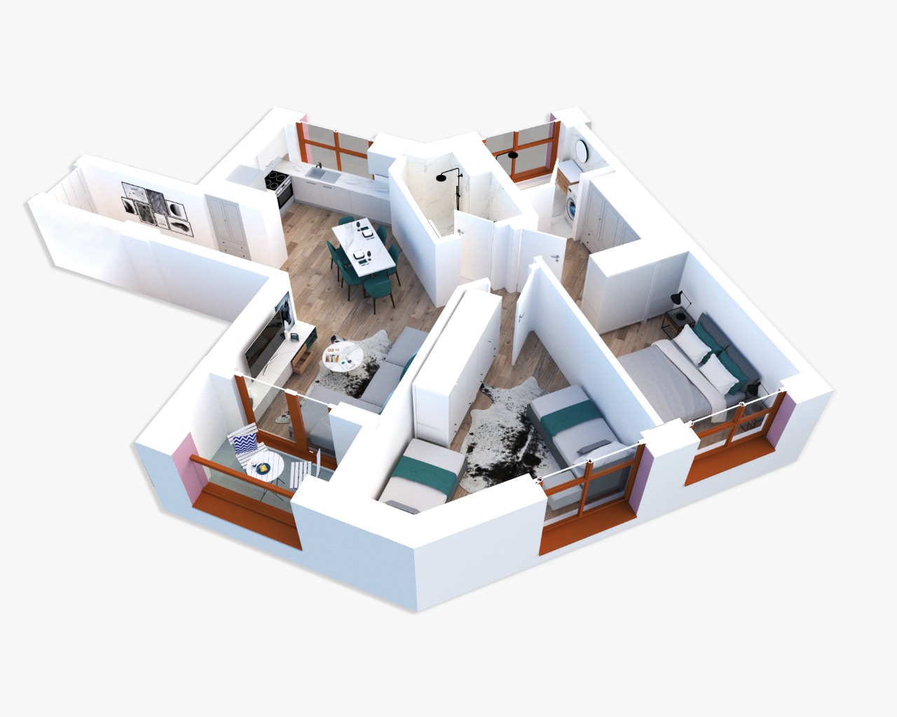 Shitet apartament 2+1 ne kompleksin Mangalem21