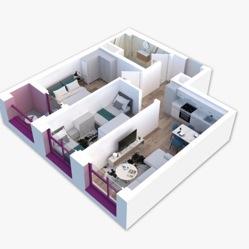 Shitet apartament 2+1 ne kompleksin Mangalem21